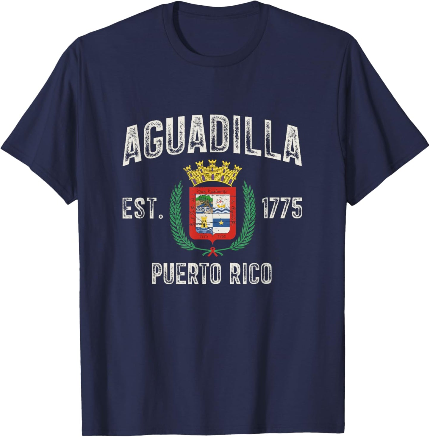 Aguadilla City In Puerto Rico Est 1775, Aguadilla Armorial T-Shirt - T-Shirt | Navy