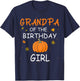 Grandpa of the Birthday Girl Pumpkin 1st Birthday Family T-Shirt - T-Shirt | Navy