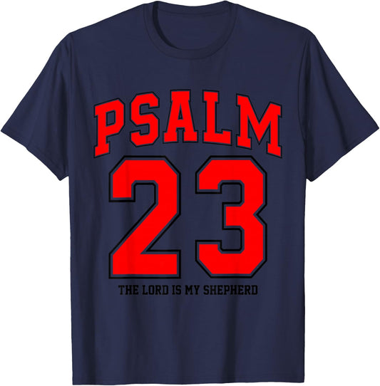 Psalm Groovy 23 Christian Game Day Season T-Shirt - T-Shirt | Navy