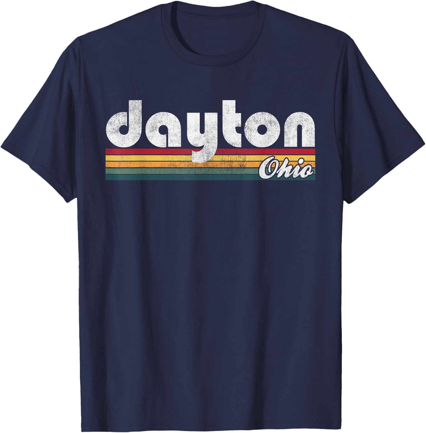 Dayton Ohio Vintage 70's 80's Retro Style Men Women Kids T-Shirt - T-Shirt | Navy