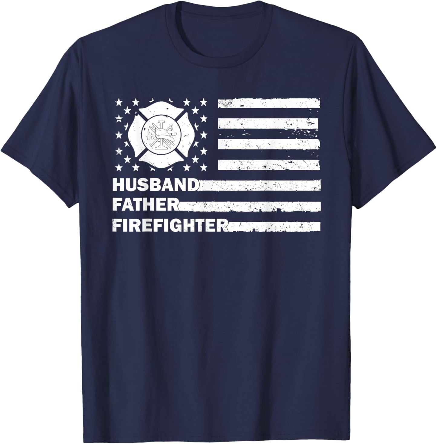 Firefighter Art For Husband Men Dad Firefighting Firefighter T-Shirt - T-Shirt | Navy
