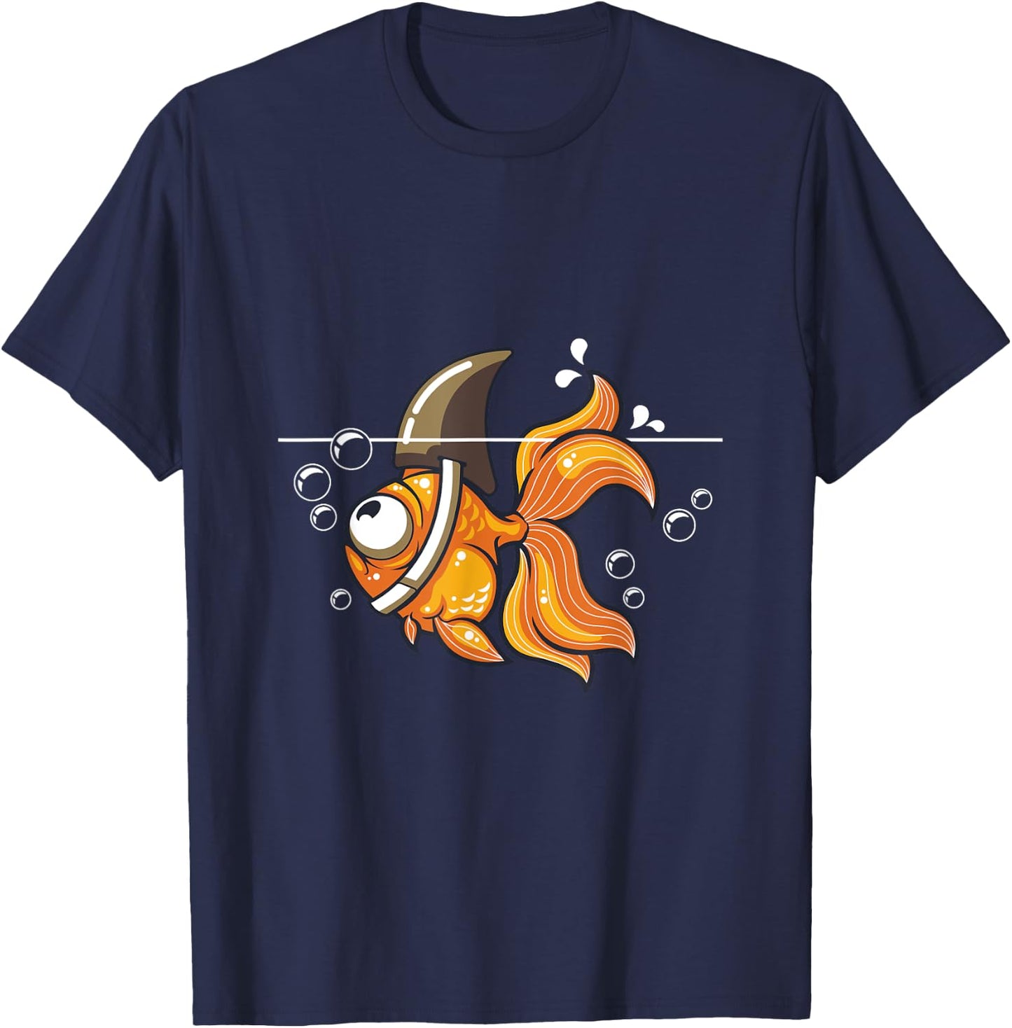 Goldfish Shark Graphic Fish Water Fisherman Gift T-Shirt - T-Shirt | Navy