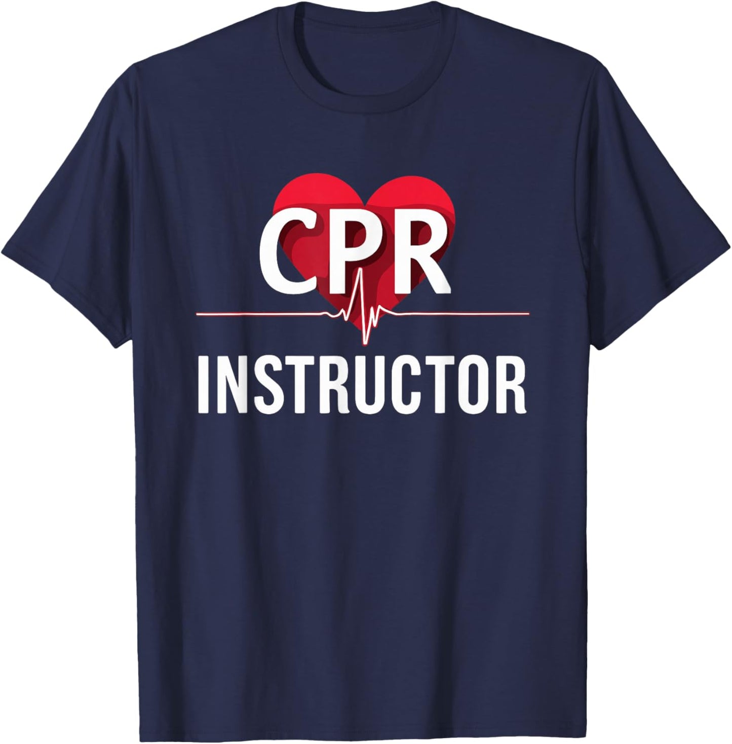 CPR Instructor First Aid Course, Care Emergency Coach T-Shirt - T-Shirt | Navy