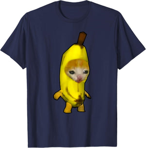 Cute Banana Cat Happy Bananacat Meme Kitty Cat Lovers Meme T-Shirt - T-Shirt | Navy