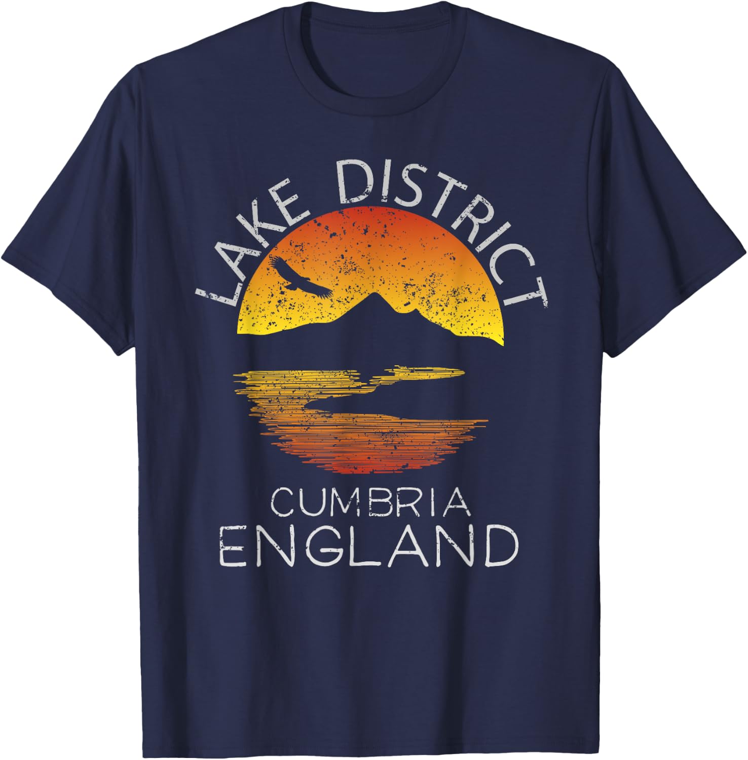 Lake District Shirt Cumbria England Hiking Walks Gift T-Shirt - T-Shirt | Navy