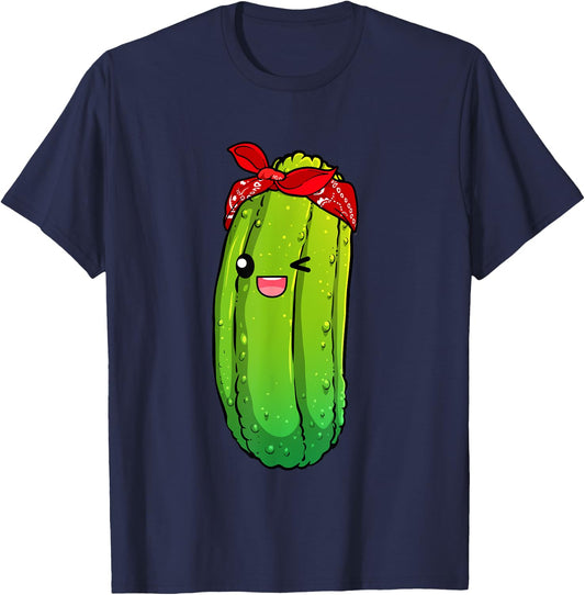 Funny Pickle Art For Boys Girls Kids Cucumber Pickle Novelty T-Shirt - T-Shirt | Navy