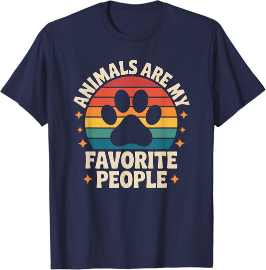 Animals are My Favorite People, Vet Tech and Veterinarian T-Shirt - T-Shirt | Navy