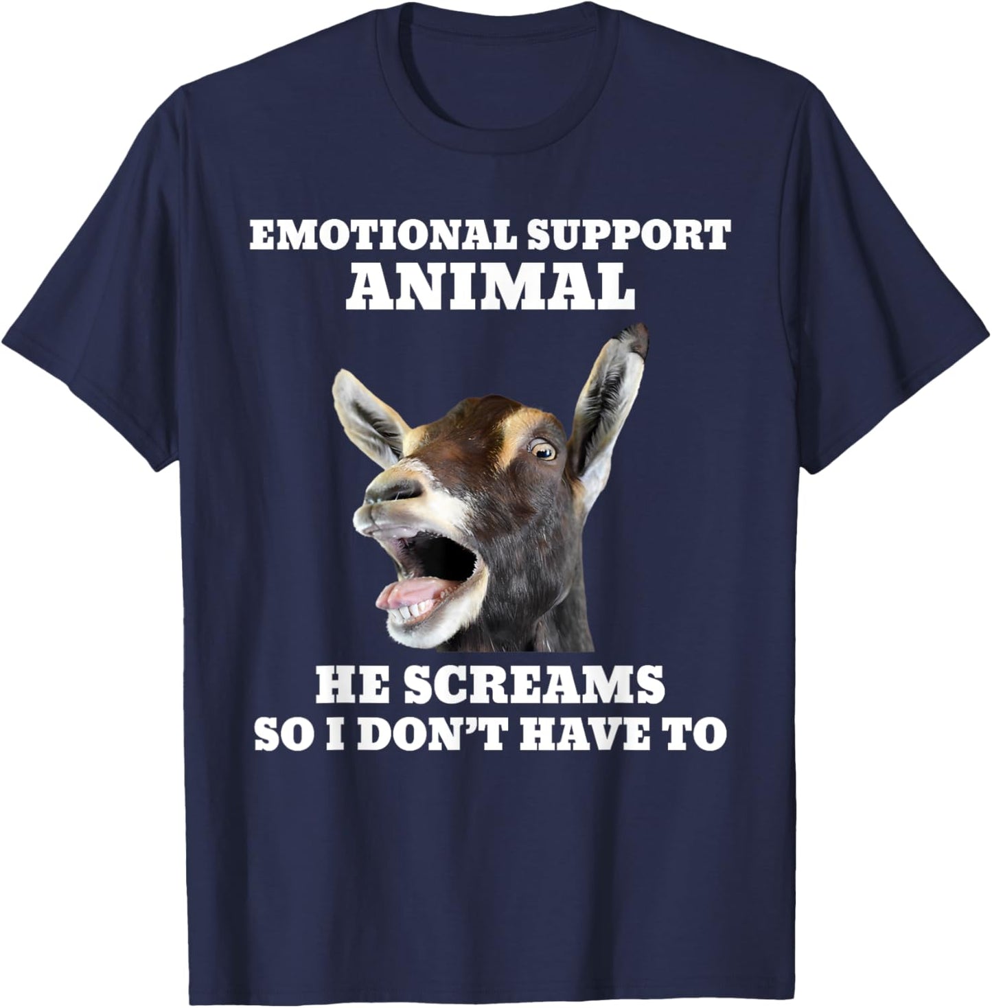 Screaming Goat Emotional Support Animal T-Shirt - T-Shirt | Navy