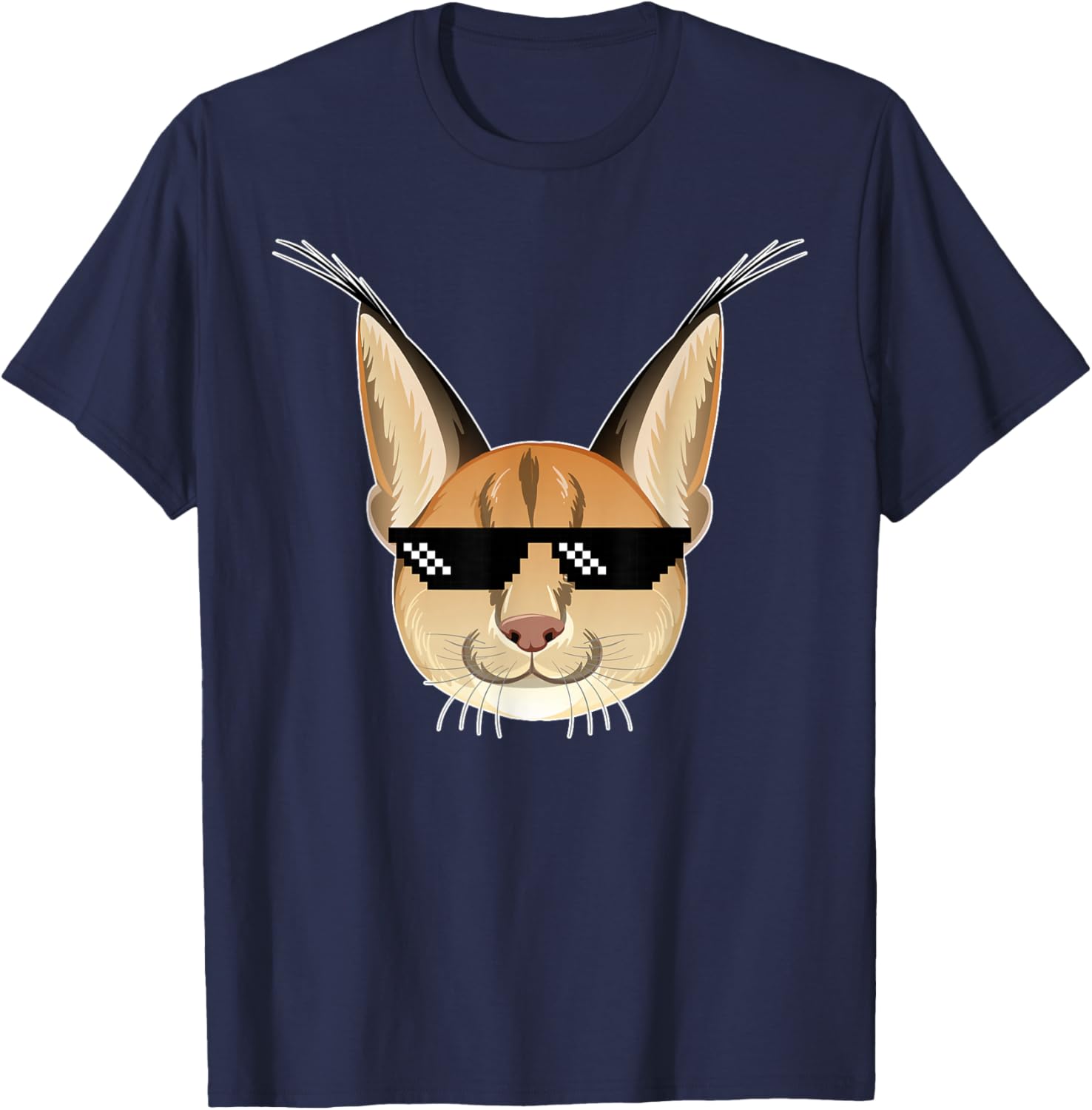 Floppa Cat Meme Floppa Cat Meme Cat Funny Caracal T-Shirt - T-Shirt | Navy