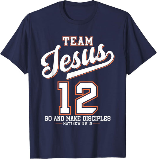 Jesus Baseball Team Jesus Christian Matthew 28:19 Verse T-Shirt - T-Shirt | Navy