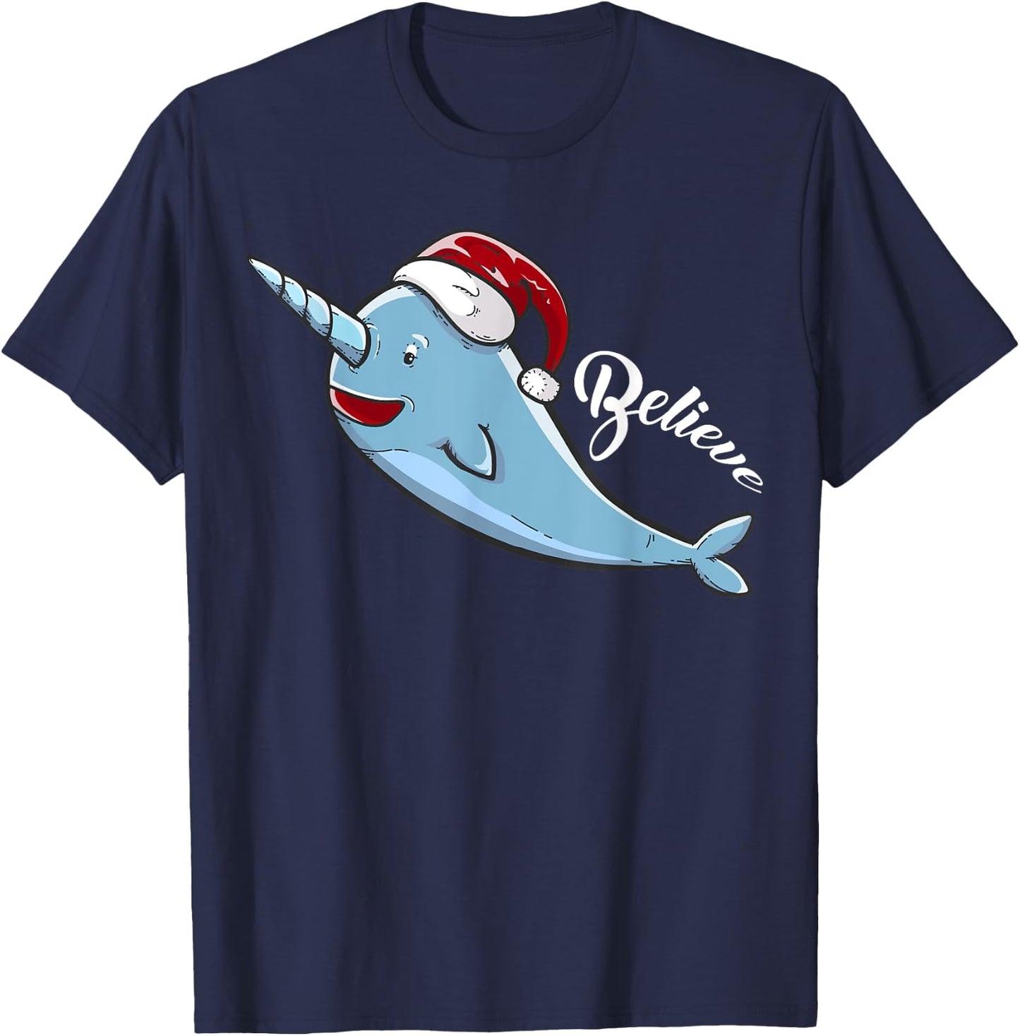 Narwhal | Unicorn of the Sea | Xmas PJ Gift T-Shirt - T-Shirt | Navy