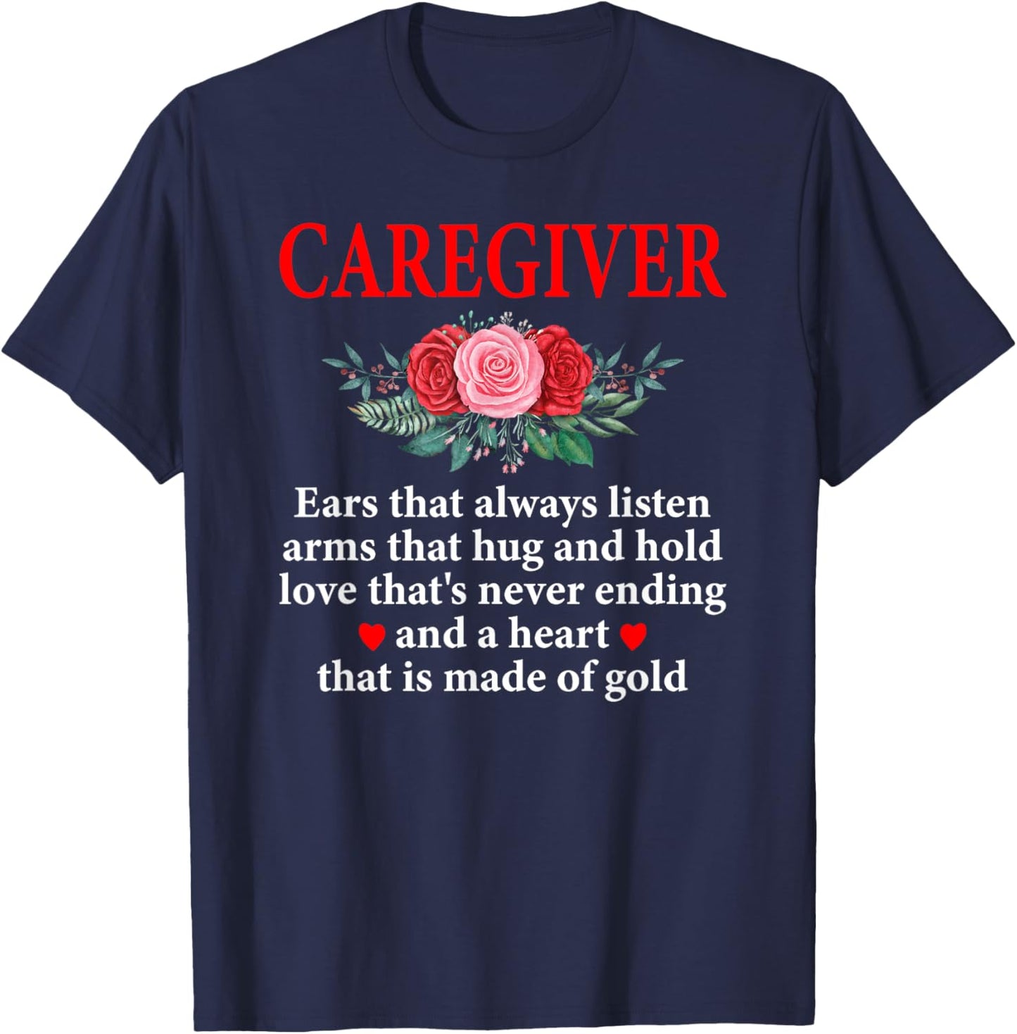 Caregiver Definition Caregiving Nursing Caretaker Nurse , Small, Black T-Shirt - T-Shirt | Navy