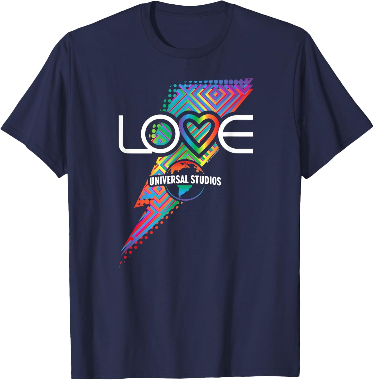 Universal Parks Love Universal Rainbow Bolt T-Shirt - T-Shirt | Navy