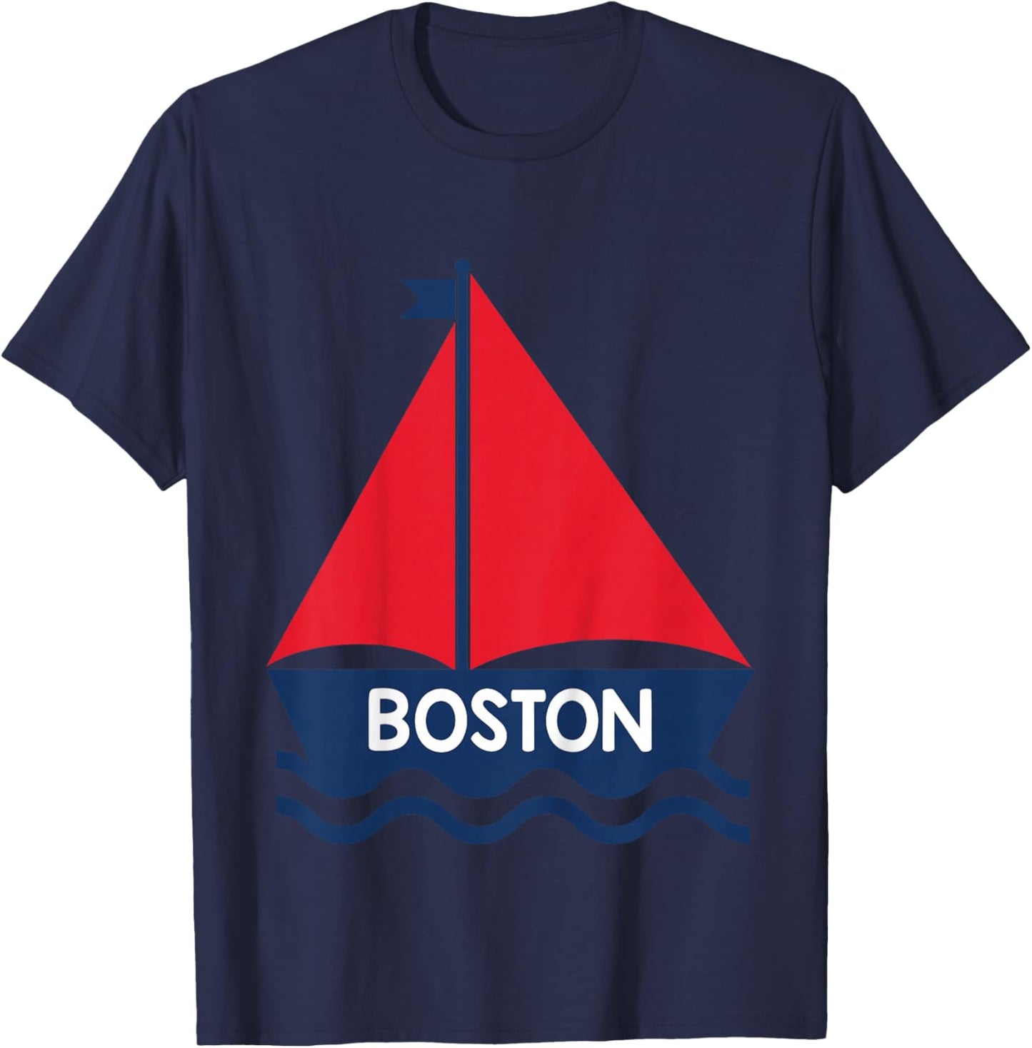 Kids Boston Massachusetts Sailing Boat Boys Girls Toddler T-Shirt - T-Shirt | Navy