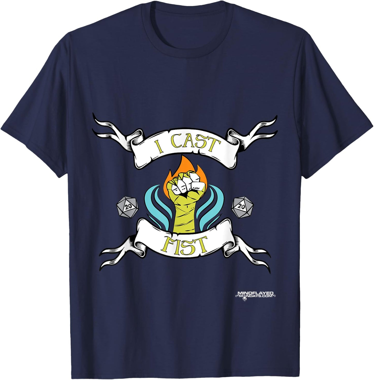 TTRPG Monk Class I Cast Fist T-Shirt - T-Shirt | Navy
