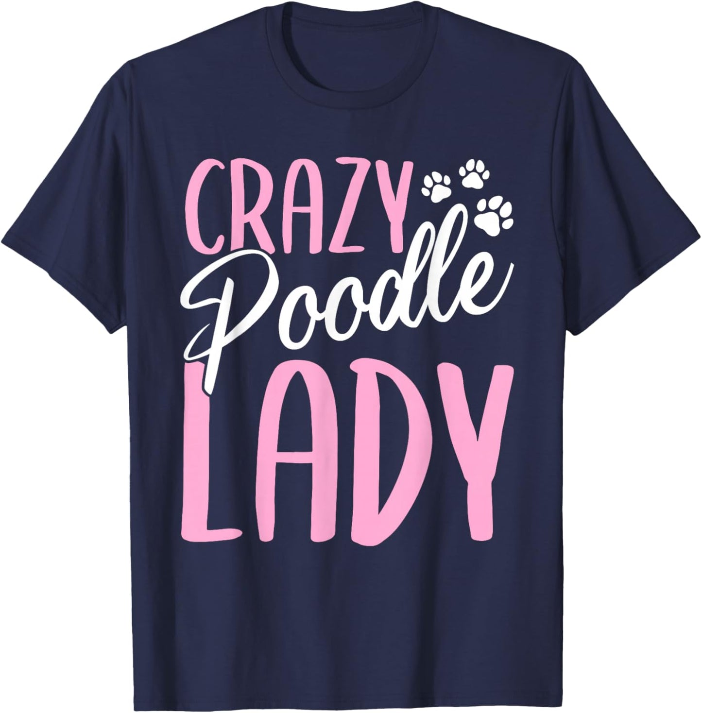 Poodle Skirt Mama Crazy Poodle Lady T-Shirt - T-Shirt | Navy