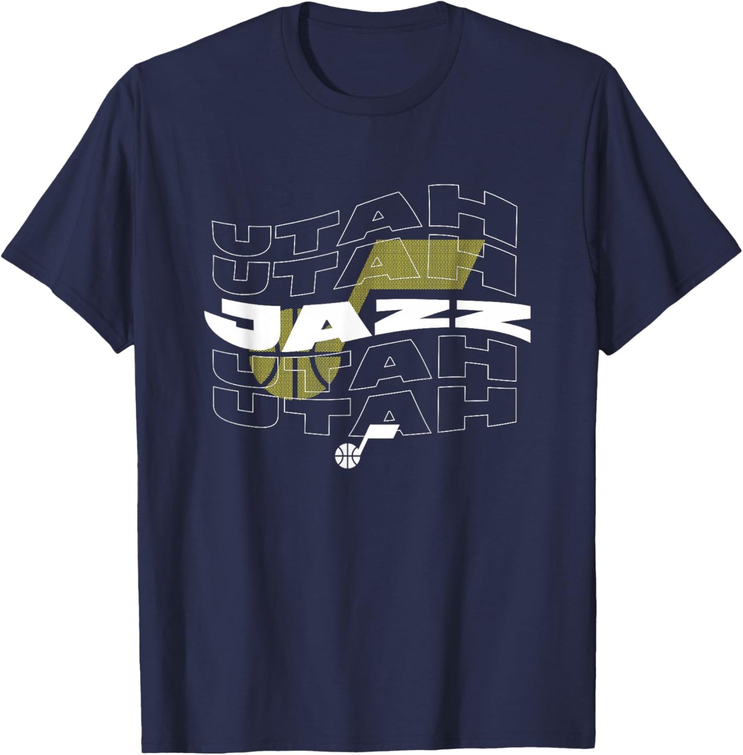NBA Utah Jazz Wave Outline Team Logo T-Shirt - T-Shirt | Navy