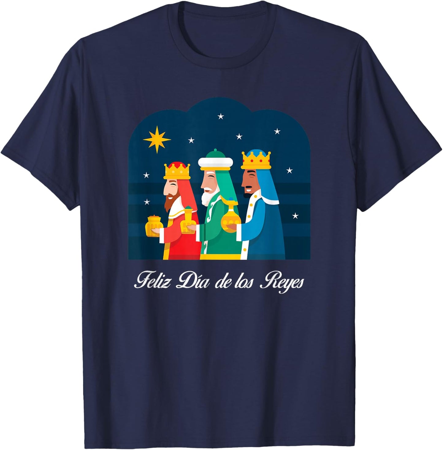 Happy Three Kings Day Epiphany Day Festival Co. -Adults & Kids Black Epiphany Day T-Shirt - T-Shirt | Navy
