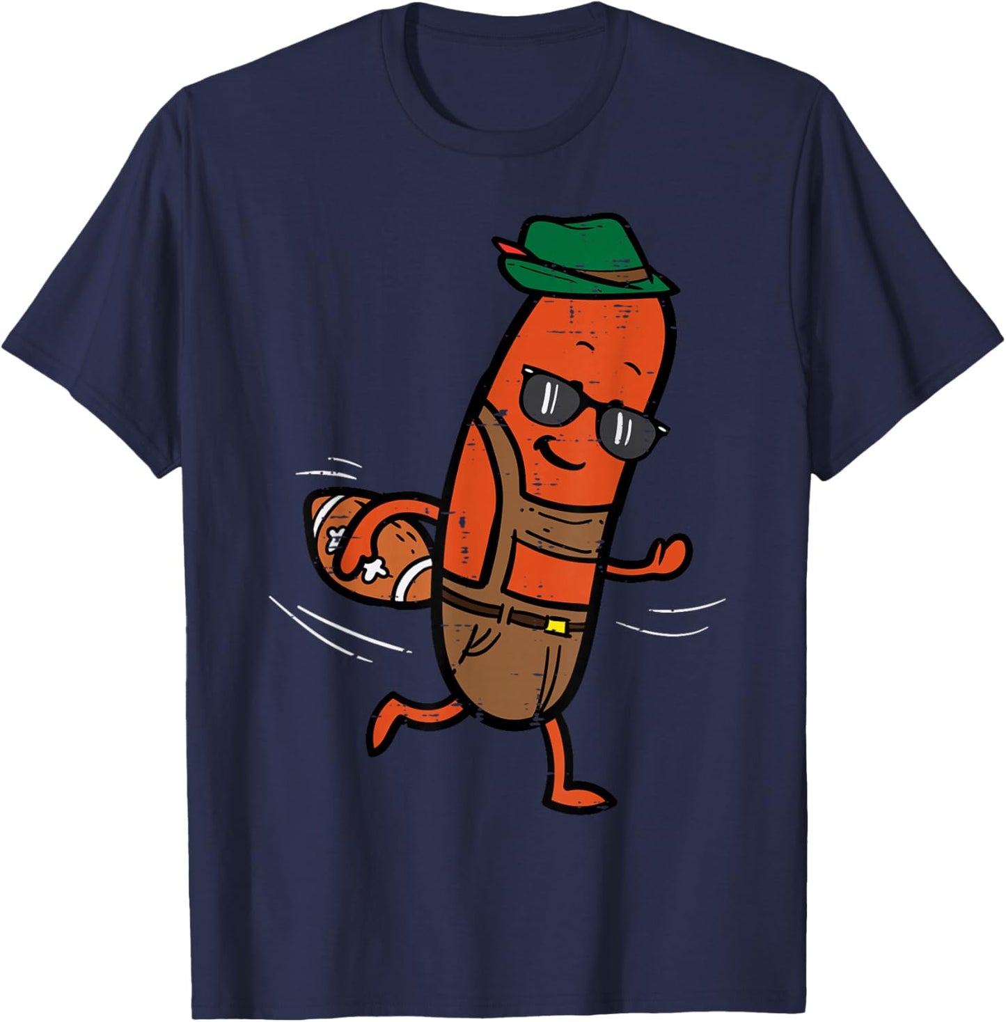 Sausage Football Bavarian Octoberfest German Oktoberfest T-Shirt - T-Shirt | Navy