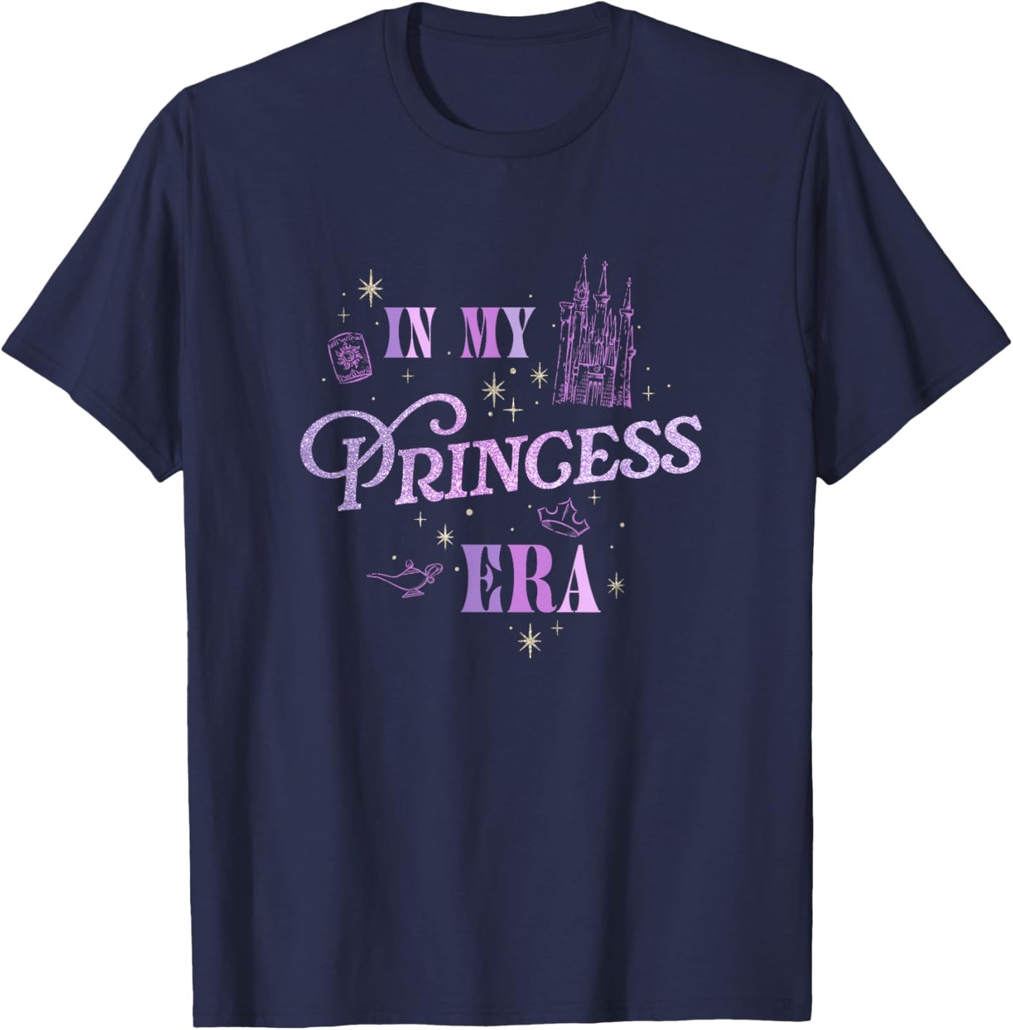 Disney Princess in My Princess Era Sassy Text Logo T-Shirt - T-Shirt | Navy