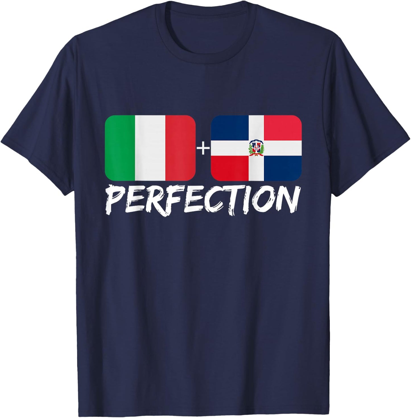 Italian Plus Dominican Perfection Heritage Flag T-Shirt - T-Shirt | Navy