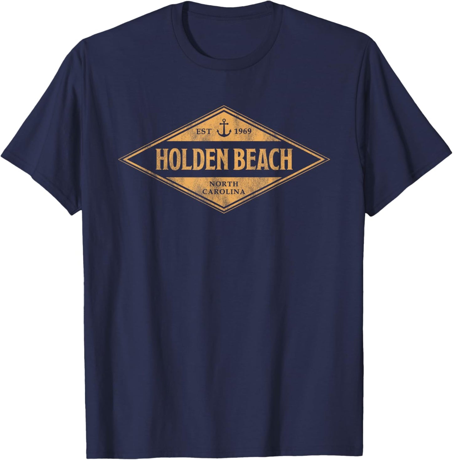 Vintage Holden Beach North Carolina Retro Vacation Souvenir T-Shirt - T-Shirt | Navy