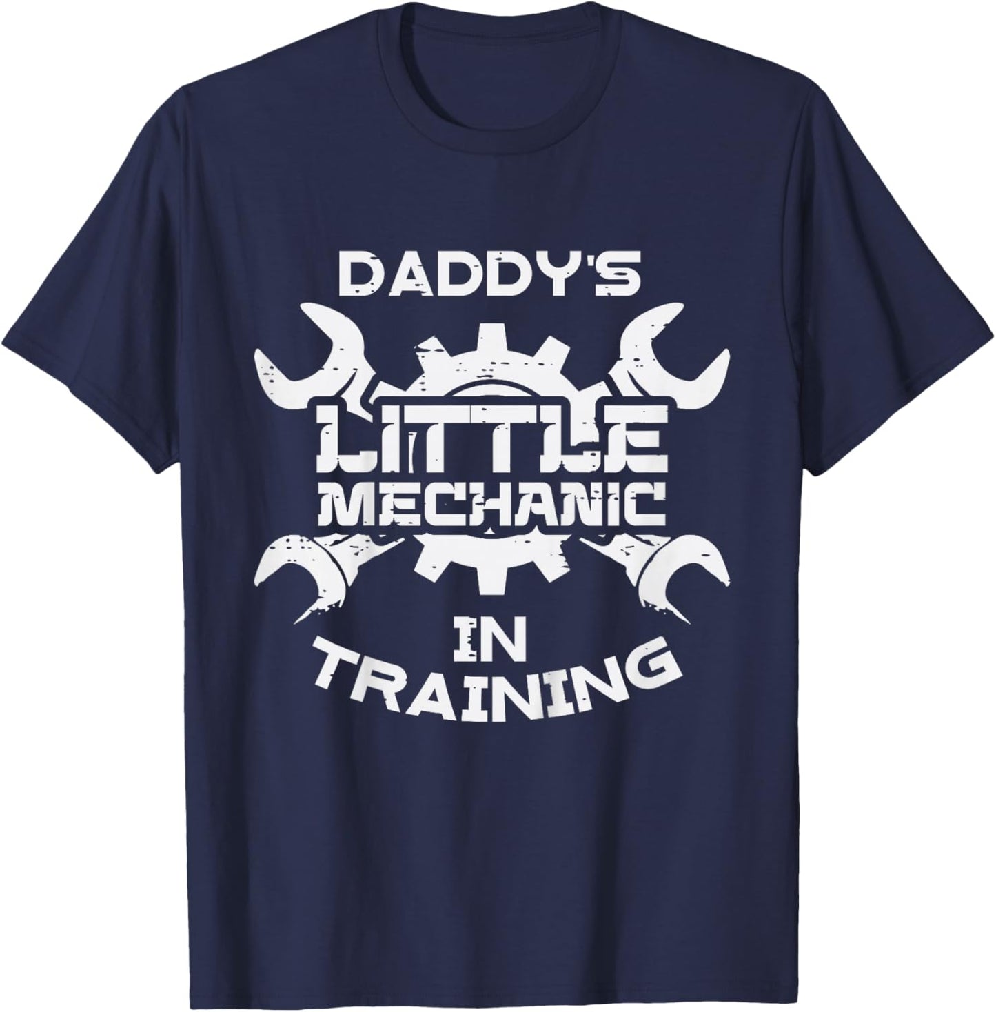 Kids Daddys Little Mechanic In Training Boys Girls Kids Toddler T-Shirt - T-Shirt | Navy