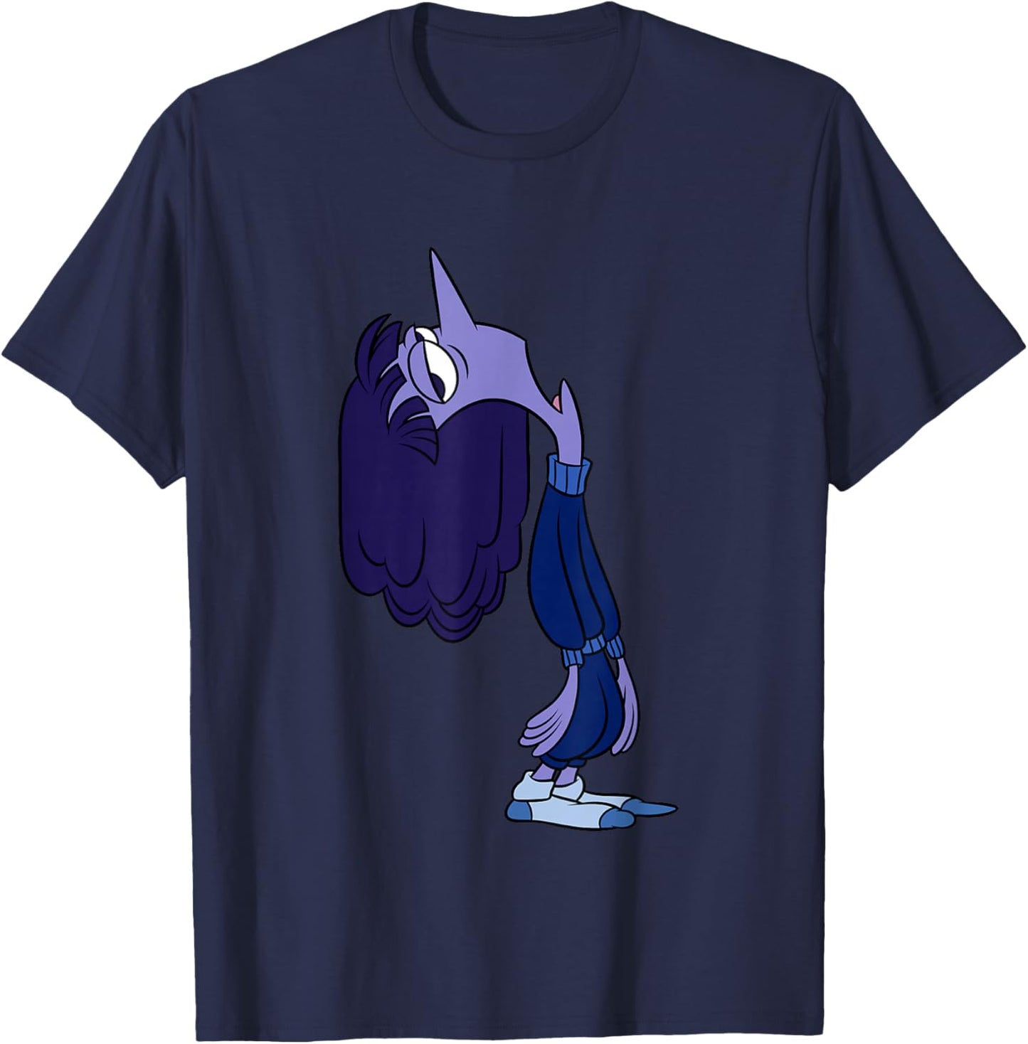 Disney Pixar Inside Out 2 Ennui Laziness Big Chest Portrait T-Shirt - T-Shirt | Navy