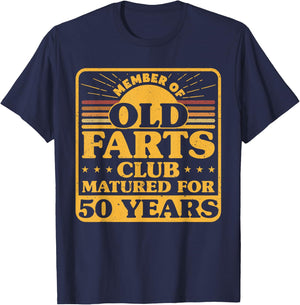 50th Birthday Men Old Farts Club Matured for 50 Years T-Shirt - T-Shirt | Navy