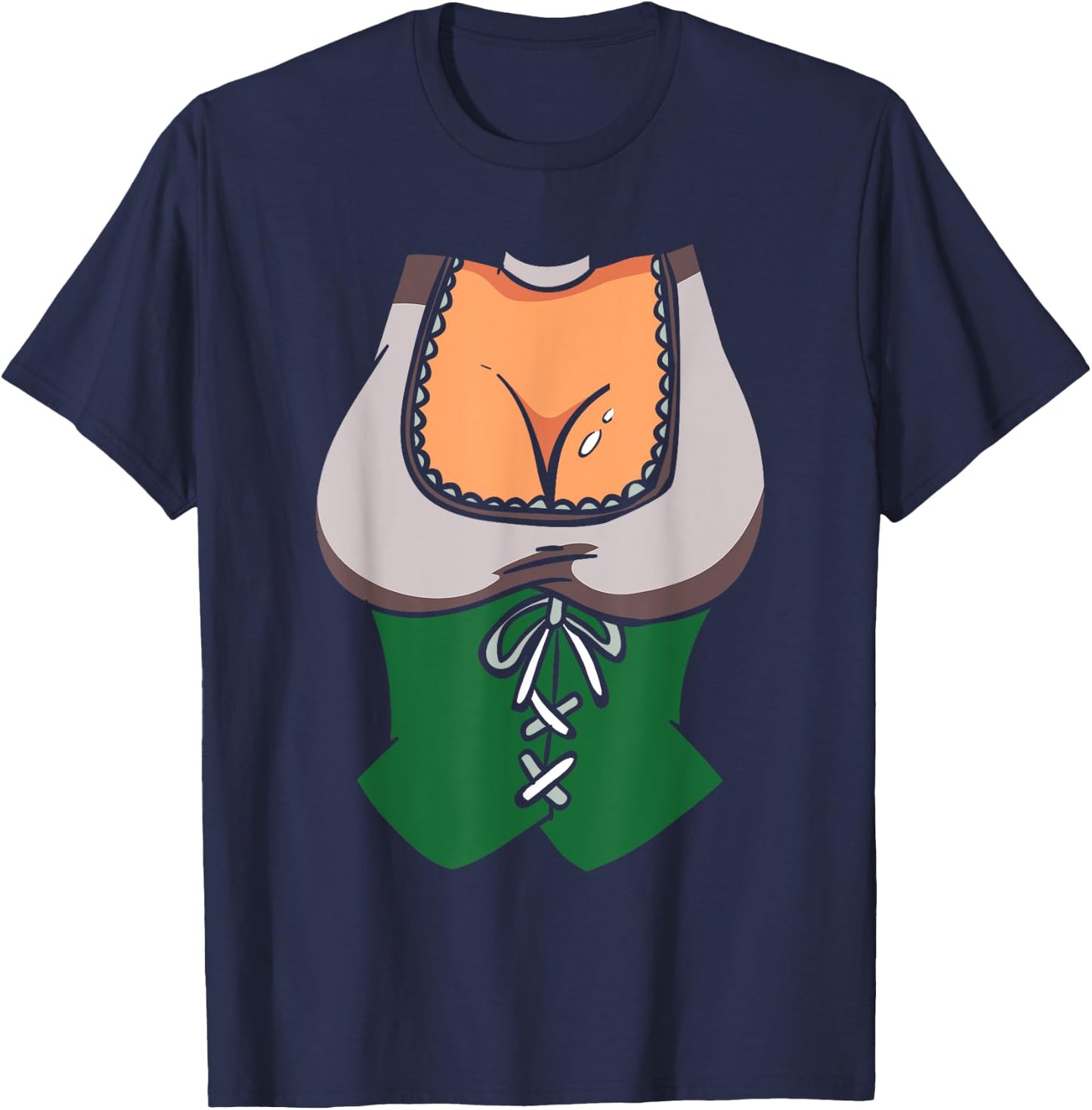 Oktoberfest German Festival Beer Drink Cartoon Beer Wench T-Shirt - T-Shirt | Navy