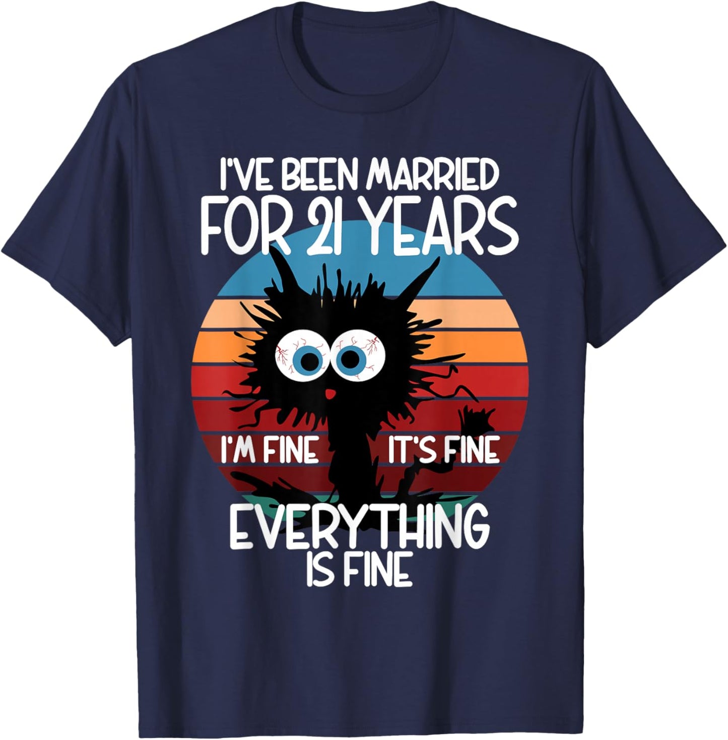 Nickel Wedding I've Been Married for 21 Years T-Shirt - T-Shirt | Navy