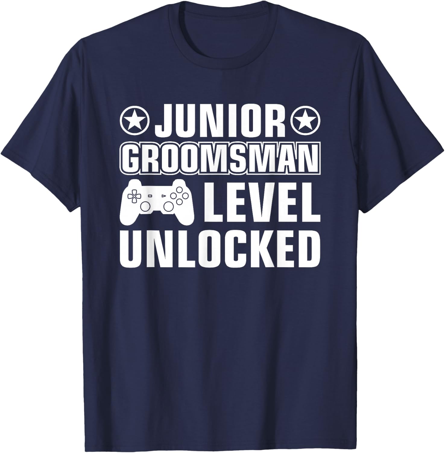 Junior Groomsman Gaming Video Gamer Wedding Party Rehearsal T-Shirt - T-Shirt | Navy