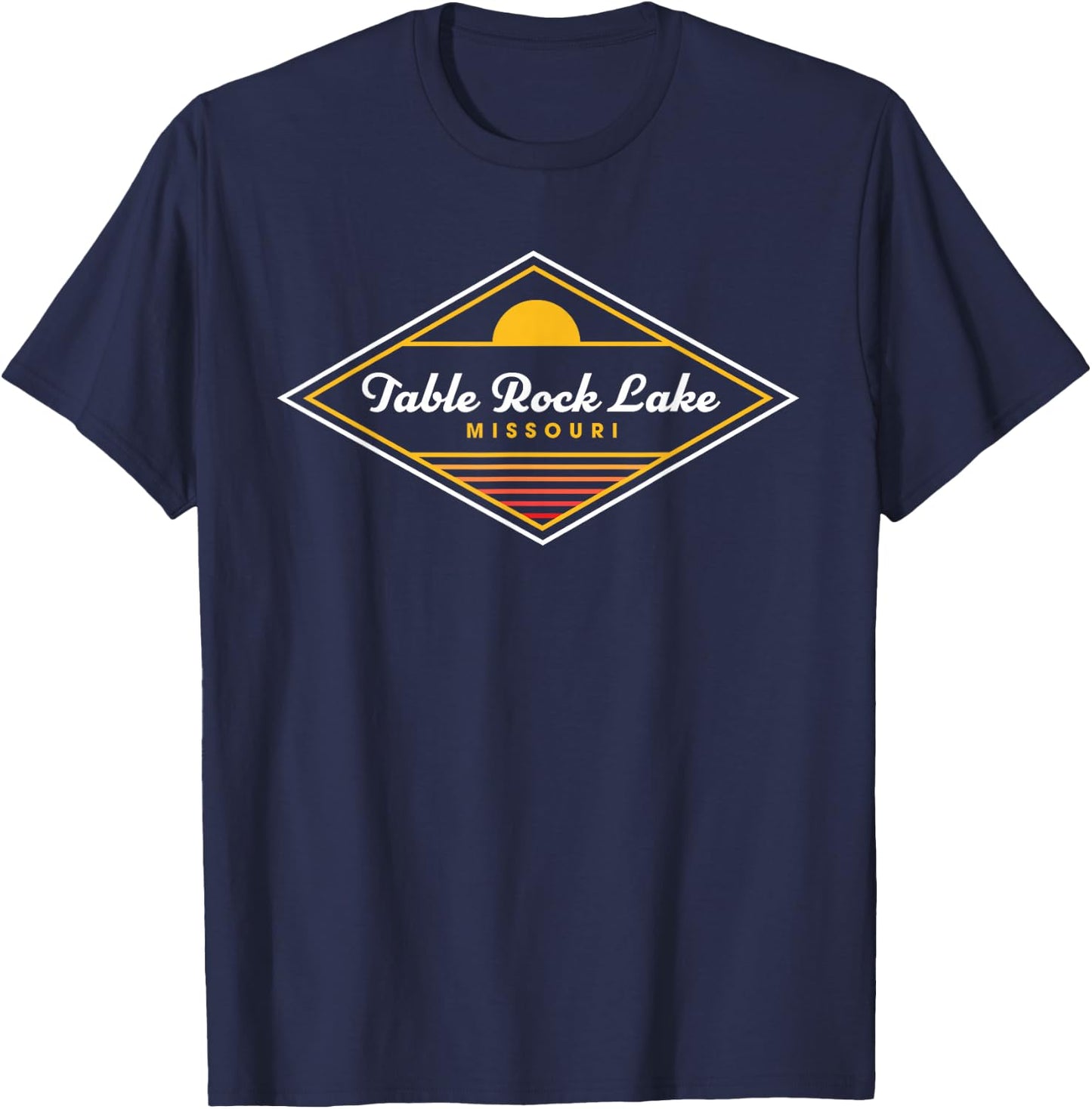 Table Rock Lake Missouri Retro Sunset Camping T-Shirt - T-Shirt | Navy