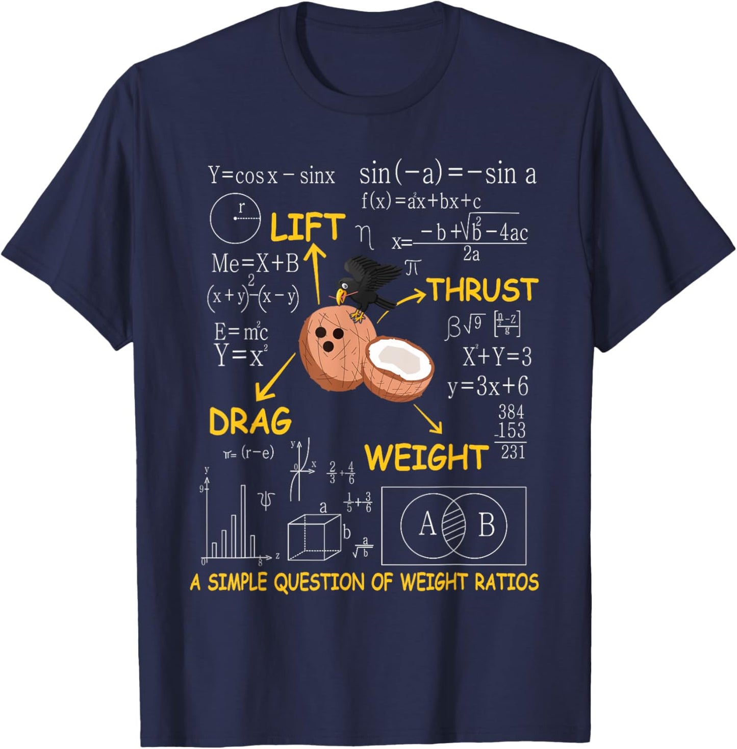 A Simple Question Of Weight Ratios Funny Math T-Shirt - T-Shirt | Navy