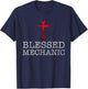 Blessed Mechanic Funny Christian Mechanic gift T-Shirt - T-Shirt | Navy