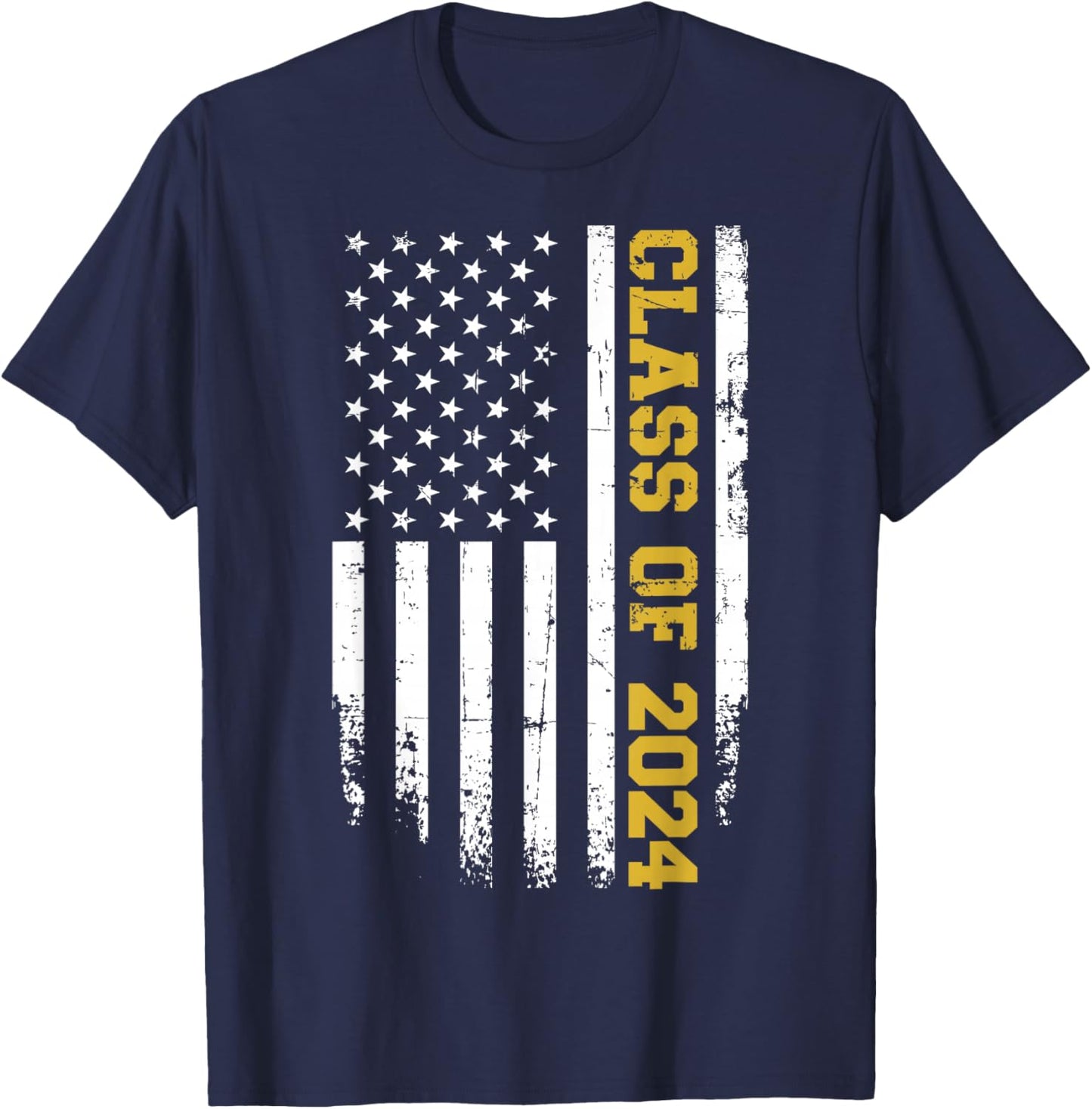 Class of 2024 graduation us vintage flag T-Shirt - T-Shirt | Navy