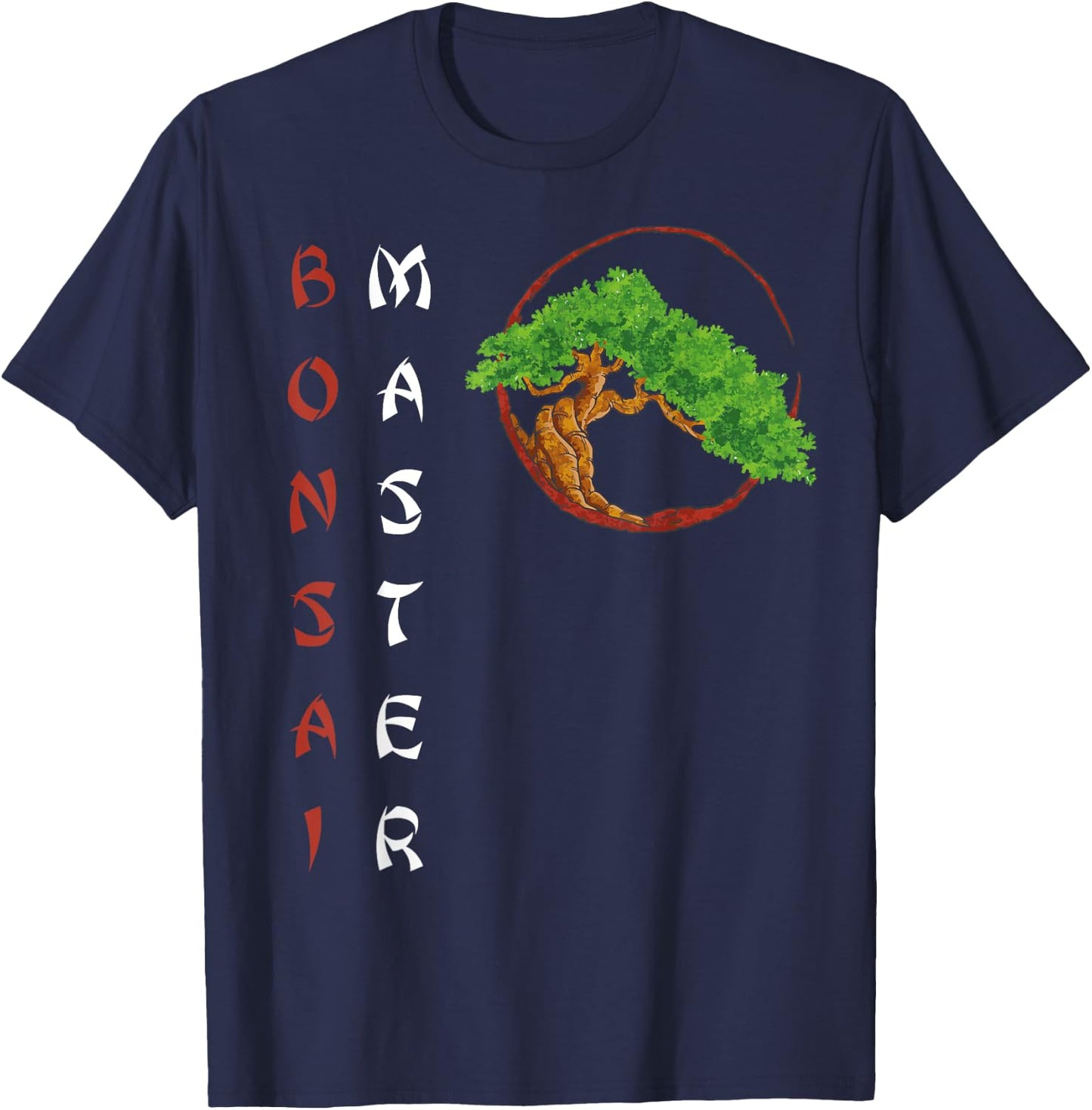 Bonsai Master Sunrise Miniature Tree Plants Trees Japanese T-Shirt - T-Shirt | Navy