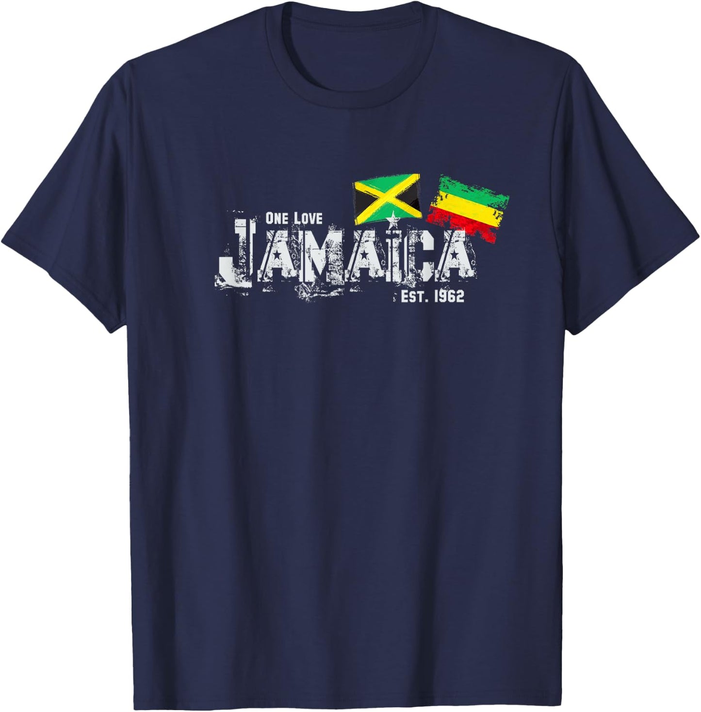 Jamaica a Love Rastafari Flag T-Shirt - T-Shirt | Navy