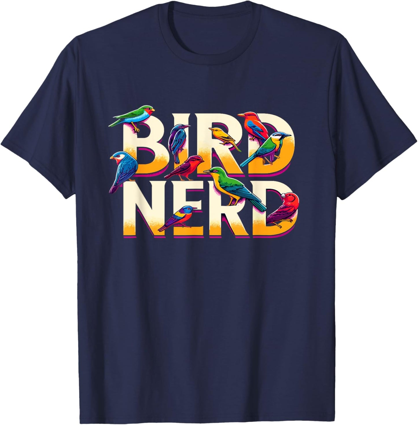 Bird Nerd Funny Birdwatching Birdwatcher Bird Lover T-Shirt - T-Shirt | Navy