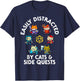 RPG Gamer Cats Side Quest Funny Nerd ADHD Cat Men Women Kids T-Shirt - T-Shirt | Navy