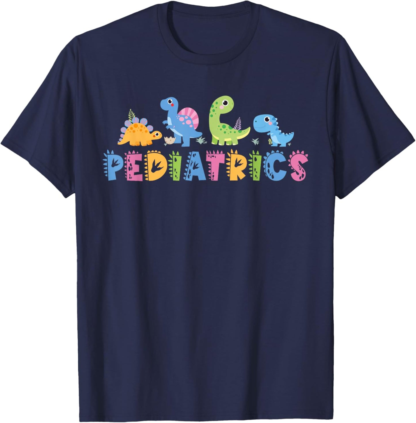 Pediatrics Pediatric Squad Nurse Dinosaur Cute Peds Animal T-Shirt - T-Shirt | Navy