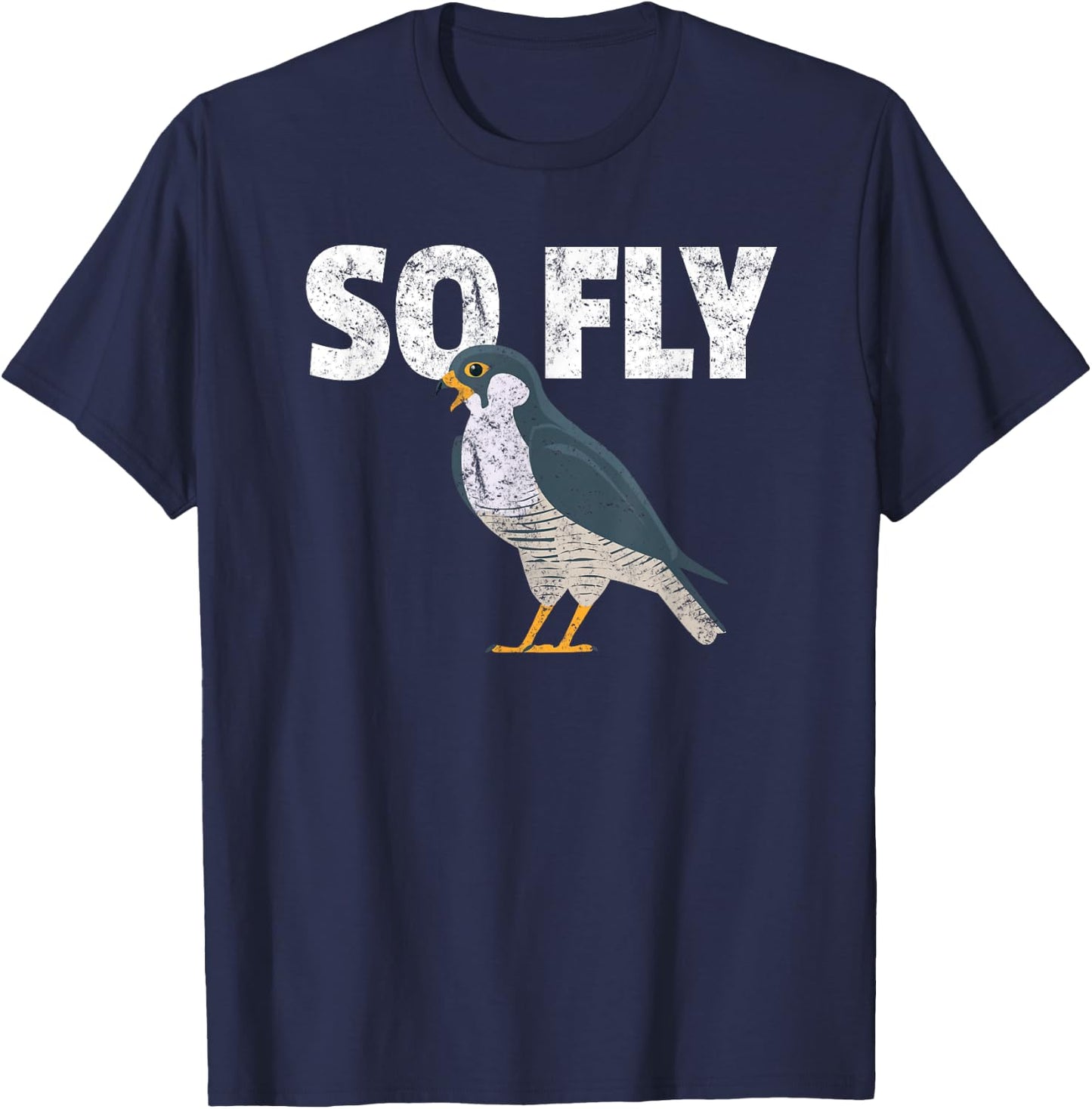 Peregrine Falcon Bird, Birdwatcher Vintage T-Shirt - T-Shirt | Navy