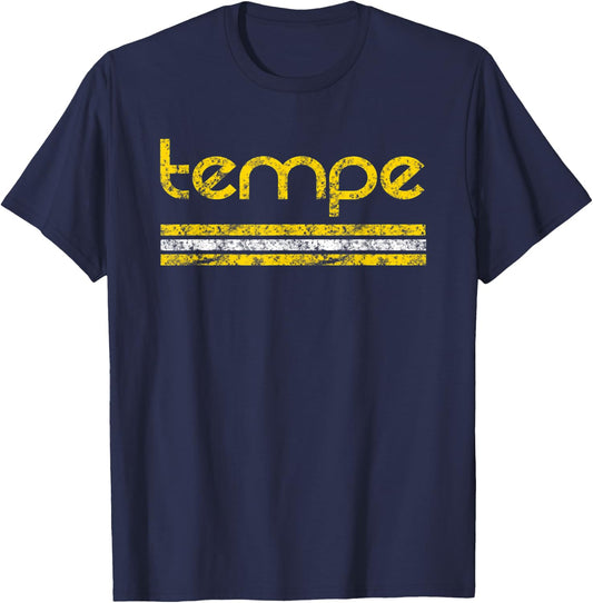 Tempe Arizona Retro T Shirt Vintage Weathered T-Shirt - T-Shirt | Navy