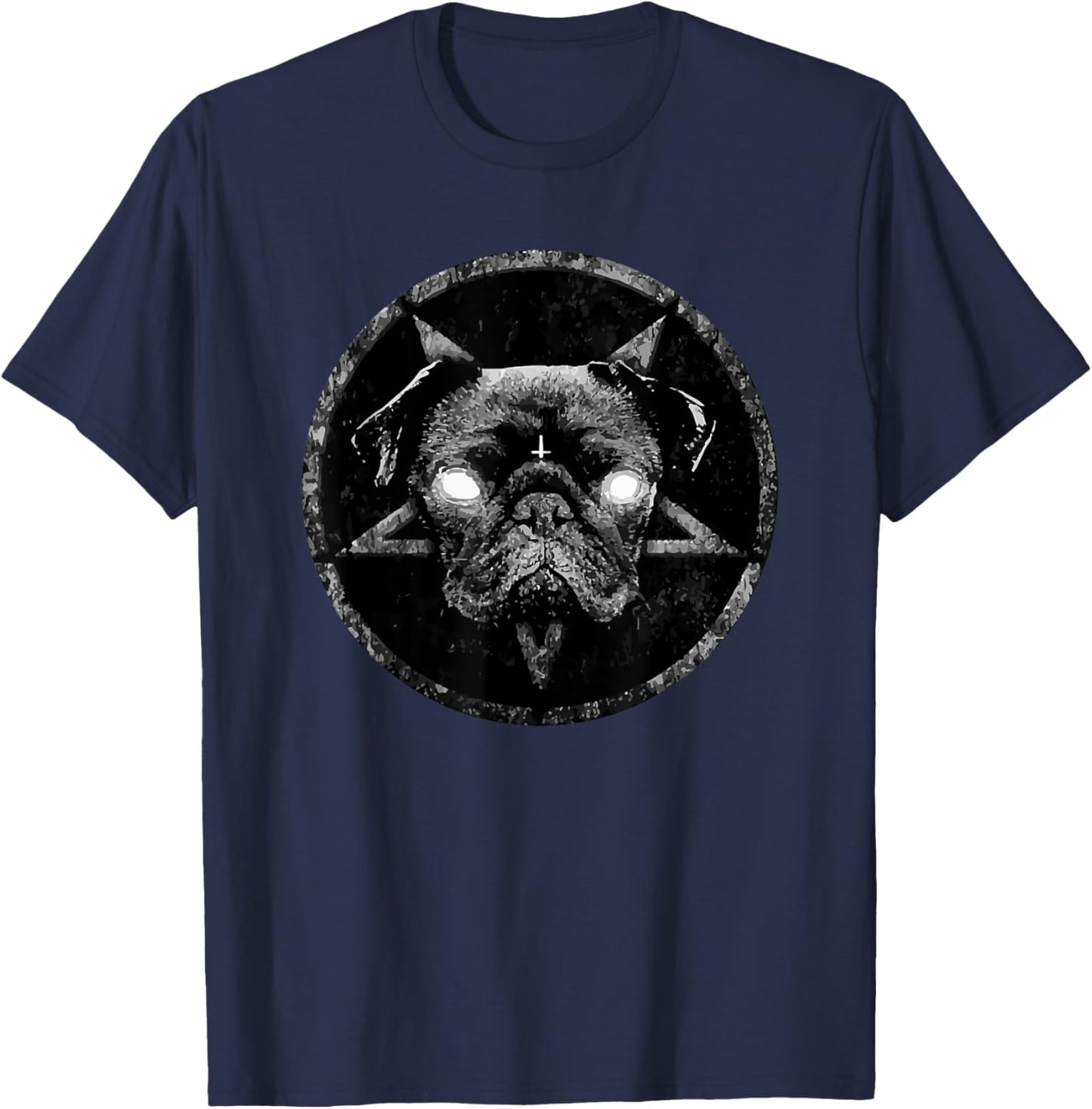 Goth Gothic Occult Aesthetic Meme Art Funny Pug Dog Women T-Shirt - T-Shirt | Navy