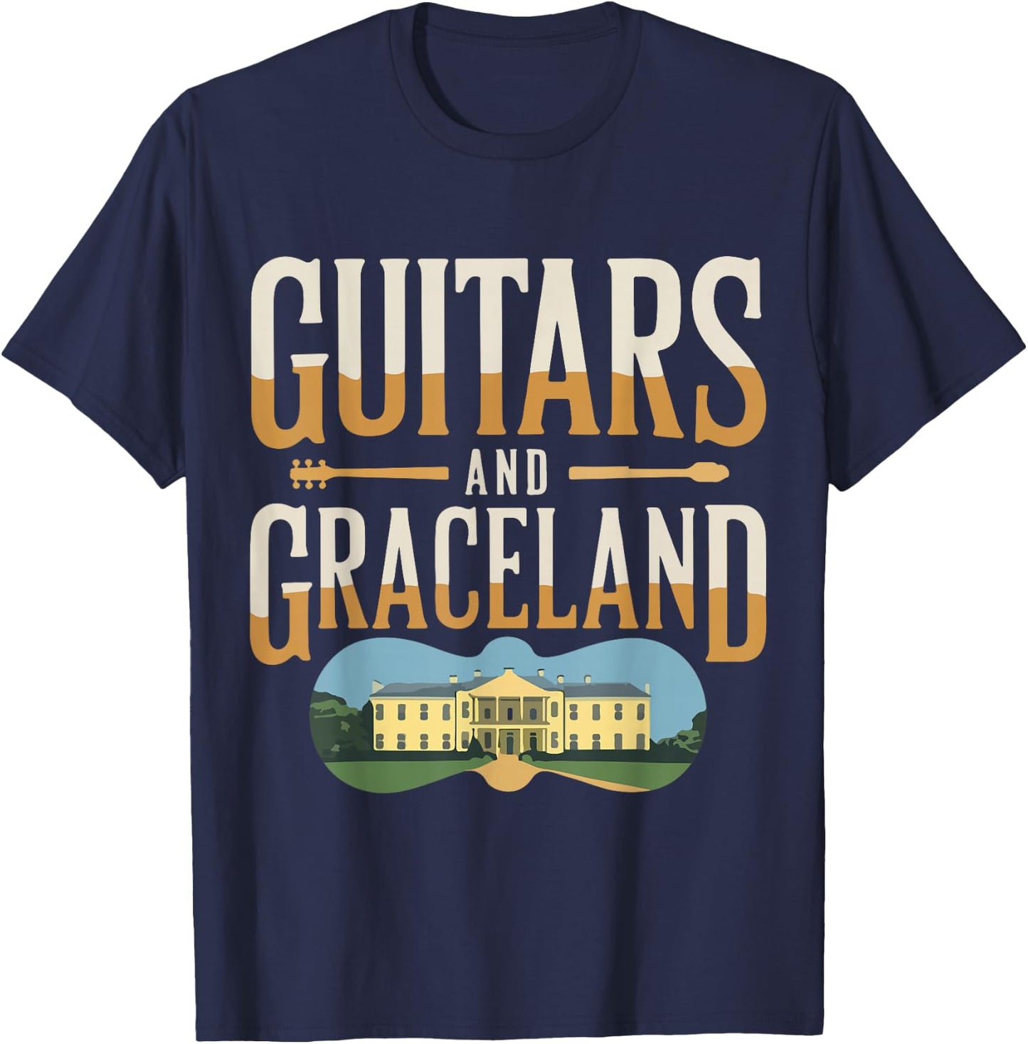 Memphis Guitar Graceland of Tennessee T-Shirt - T-Shirt | Navy