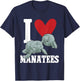 Manatee Sea Animal I Love Manatees T-Shirt - T-Shirt | Navy