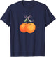 Vintage Orange fruit coquette bow Oranges Boho Y2K bows T-Shirt - T-Shirt | Navy