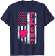 Fight Breast Cancer Survivor American Flag Cancer Awareness T-Shirt - T-Shirt | Navy