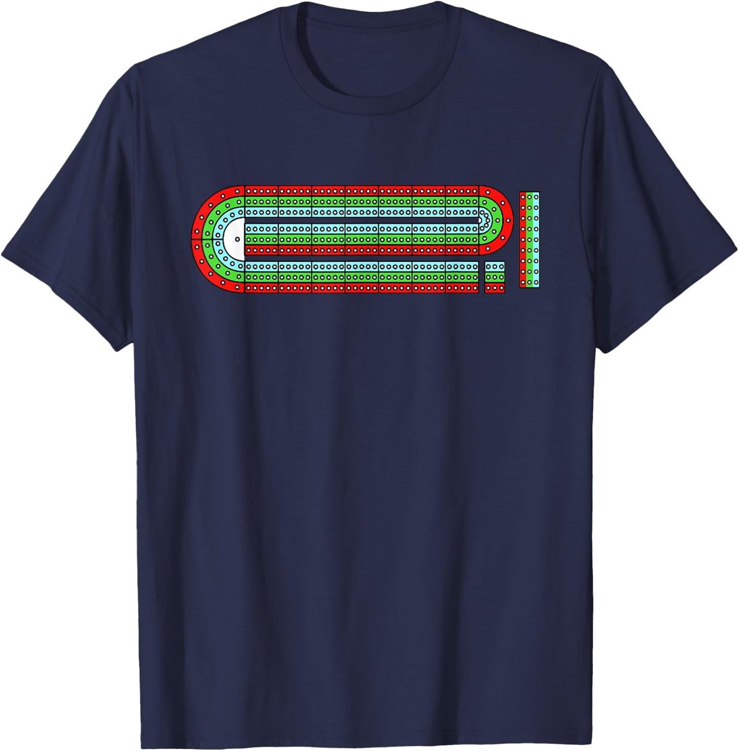 Cribbage Board Art Women Card Game Cribbage Player T-Shirt - T-Shirt | Navy