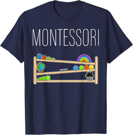 Montessori Teacher Montessori Education Back To School T-Shirt - T-Shirt | Navy